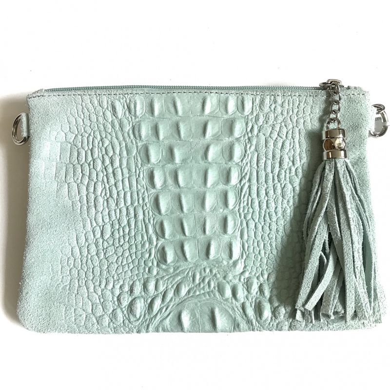 Croco clutch mint