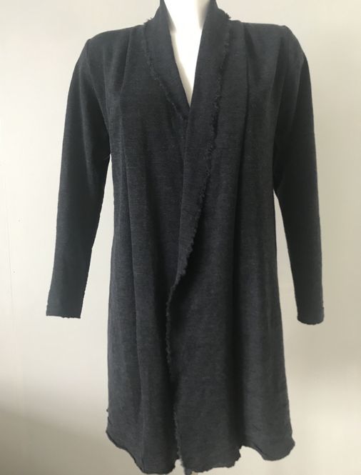 Hovedbilde Merinoull jakke mellomlang midnight blue melange