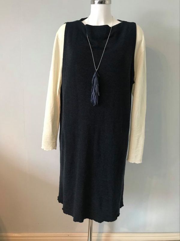 merinoull spencerkjole/ lang vest blå melert M og XL